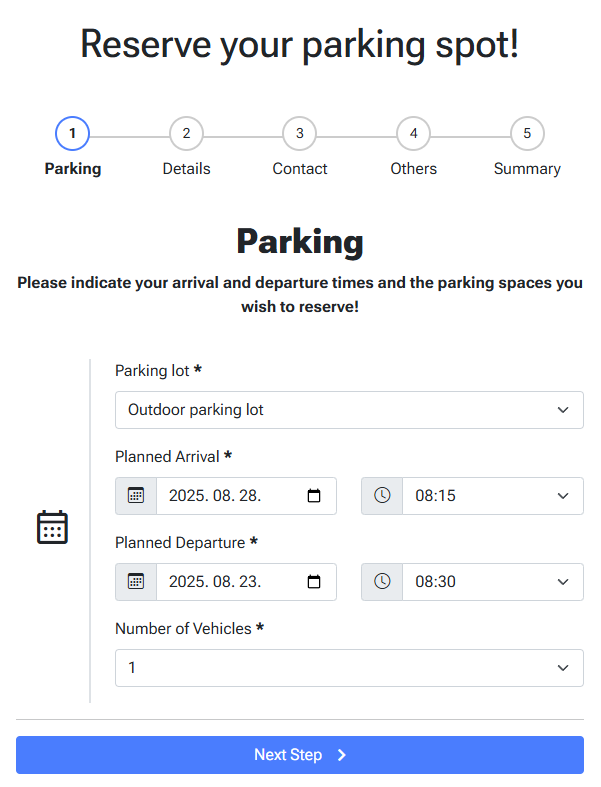 ParkMotion reservation widget